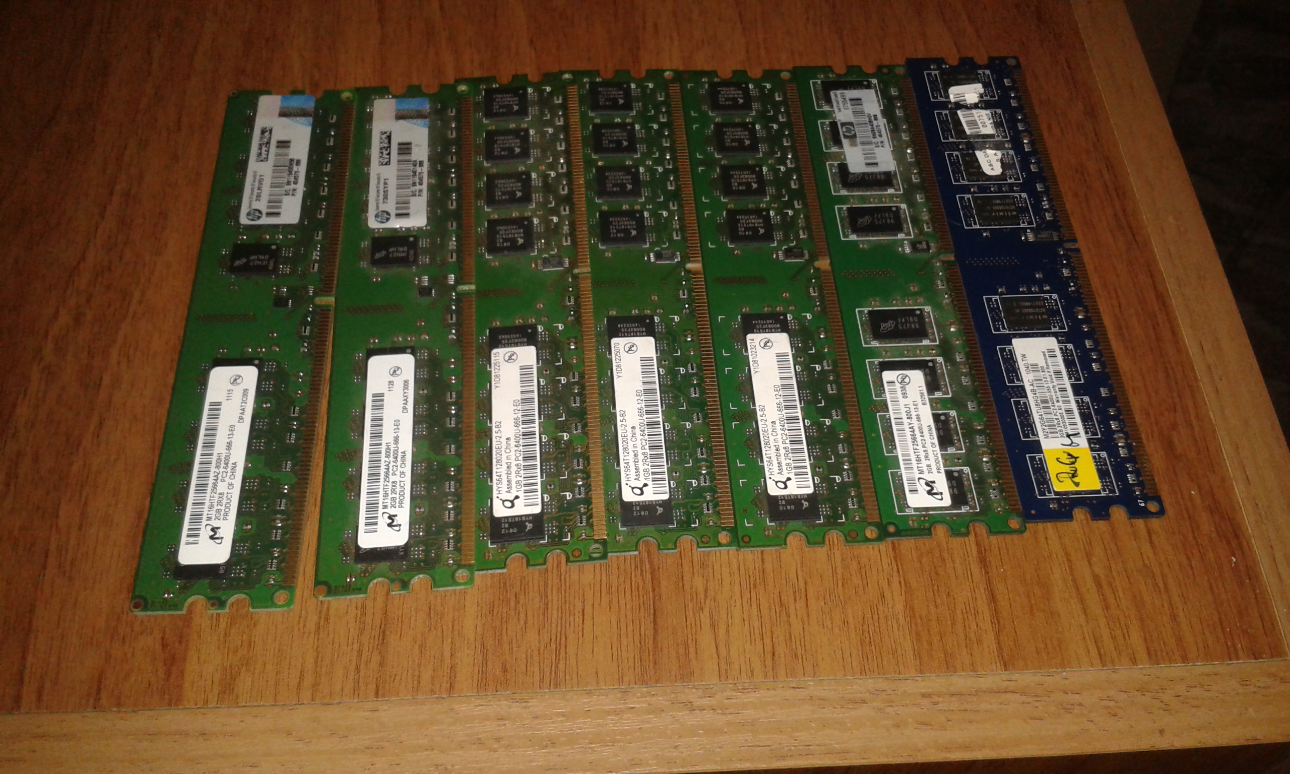P: 7x HP 2GB DDR2 800MHz do PC P: 7x HP 2GB DDR2 800MHz do PC